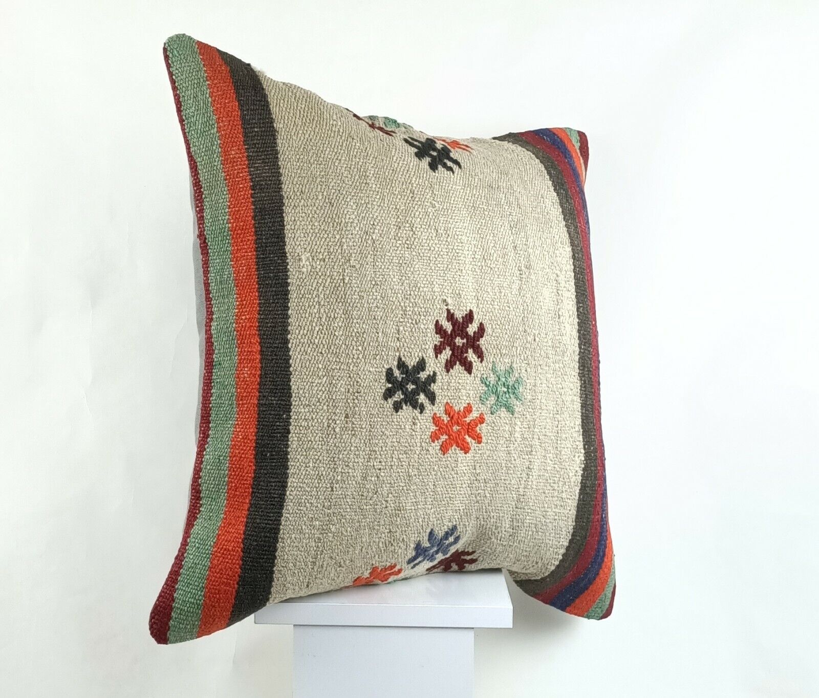 Kilim Pillow Cover 20x20 Home Decorative Handmade Ethnic Oushak Rug Pillow A1211