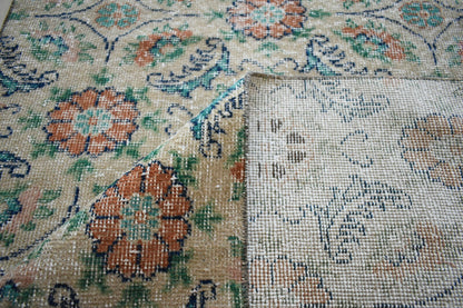 Vintage Runner 4.3x2.8 ft Small Turkish Runner Anatolian Floor Runner Rug R17