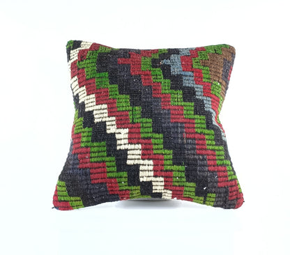 18"x18" Kilim Pillow Cover  Handmade Turkish Vintage Cushion Tribal Lumbar E1380