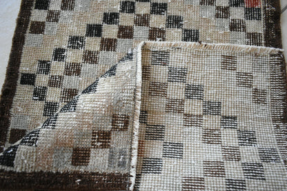  Oushak Runner 3.2x1.7 ft Vintage Turkish Runner Floor Runner Faded Runner Y25