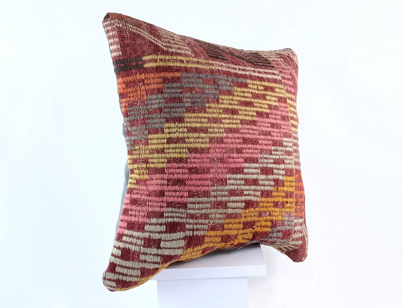 18"x18" Kilim Pillow Cover  Handmade Turkish Vintage Cushion Tribal Lumbar 1829