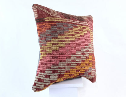 18"x18" Kilim Pillow Cover  Handmade Turkish Vintage Cushion Tribal Lumbar 1829