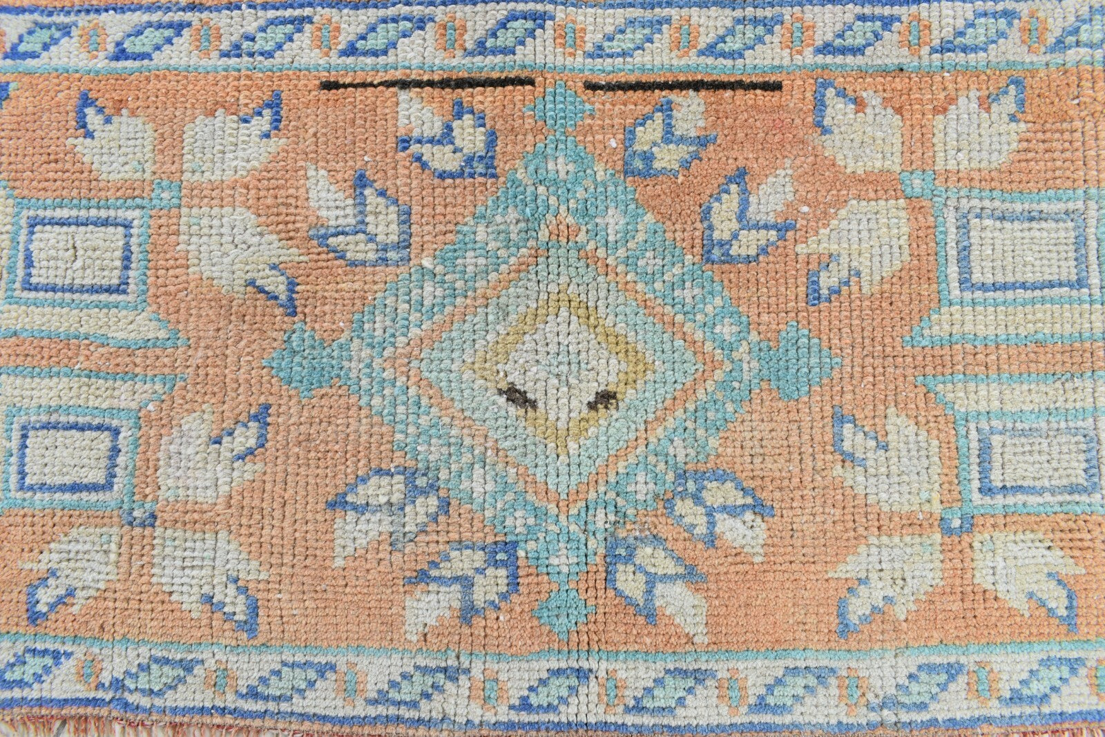 Vintage Runner 4.2x1.5 ft Mini Turkish Rug Oushak Runner Anatolian Runner Y90