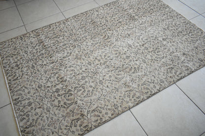 Faded Oushak Rug 5.8x3.8 ft Anatolian Rug Turkish Carpet Boho Floor Rug U06