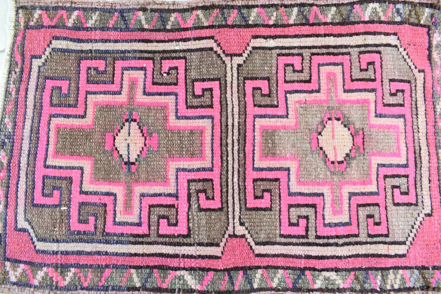 Anatolian Runner 2.3x1.5 ft Vintage Turkish Runner Oushak Runner Rug Y41