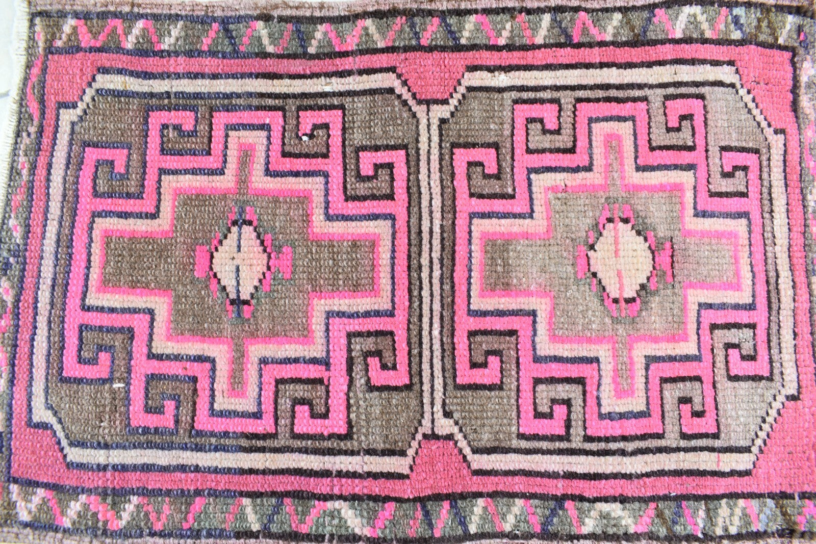 Anatolian Runner 2.3x1.5 ft Vintage Turkish Runner Oushak Runner Rug Y41