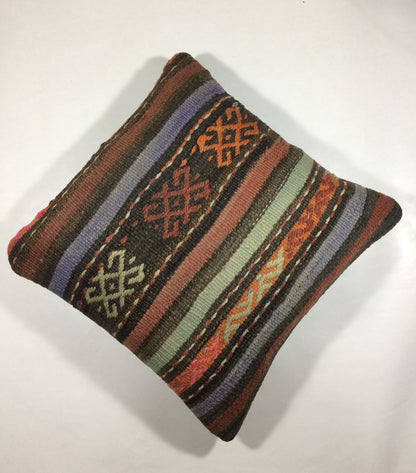18"x18" Kilim Pillow Cover  Handmade Turkish Vintage Cushion Tribal Lumbar 721