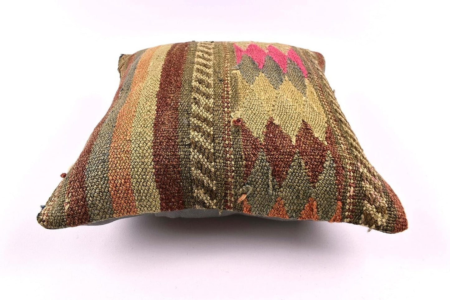 14"x14" Kilim Pillow Cover Handmade Turkish Tribal Ethnic Boho Rug Cushion 4565