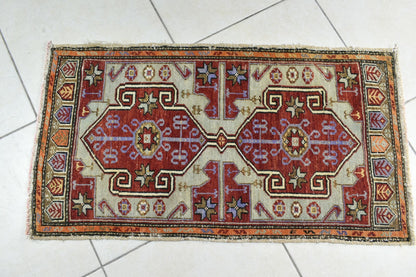 Turkish Runner 3.2x1.7 ft Runner Vintage Oushak Runner Small Faded Runner Y28