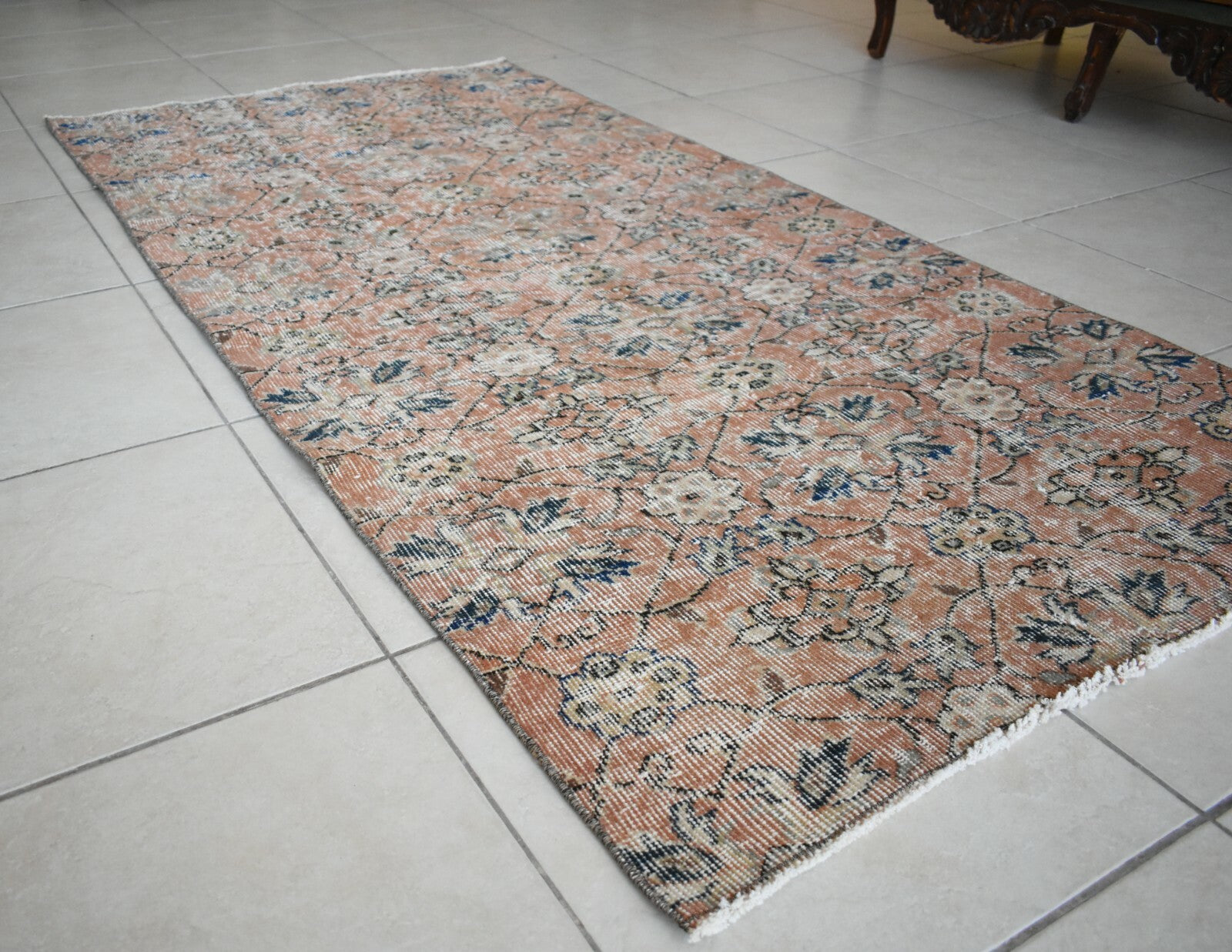 Vintage Oushak Rug 6.5x3.3 ft Turkish Floor Rug Faded Area Rug Oriental Rug U05