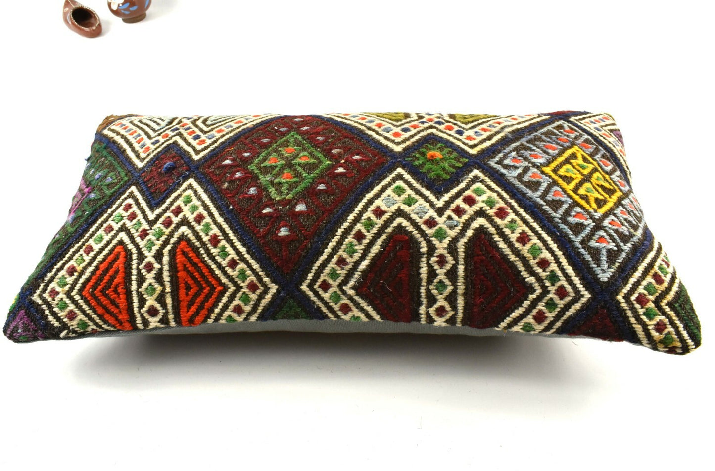 Kilim Lumbar Pillow Cover 10x20 Decorative Handmade Sofa Couch Cushion A2734