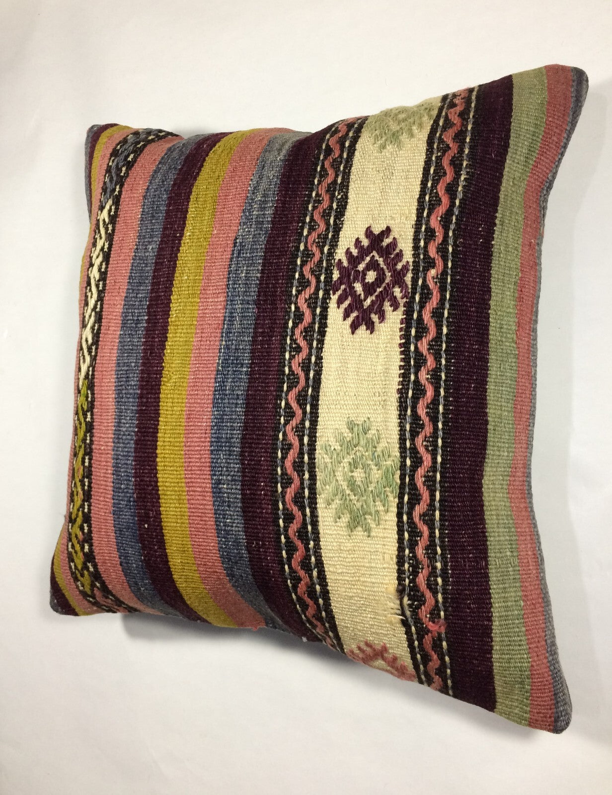 18"x18" Kilim Pillow Cover  Handmade Turkish Vintage Cushion Tribal Lumbar 658