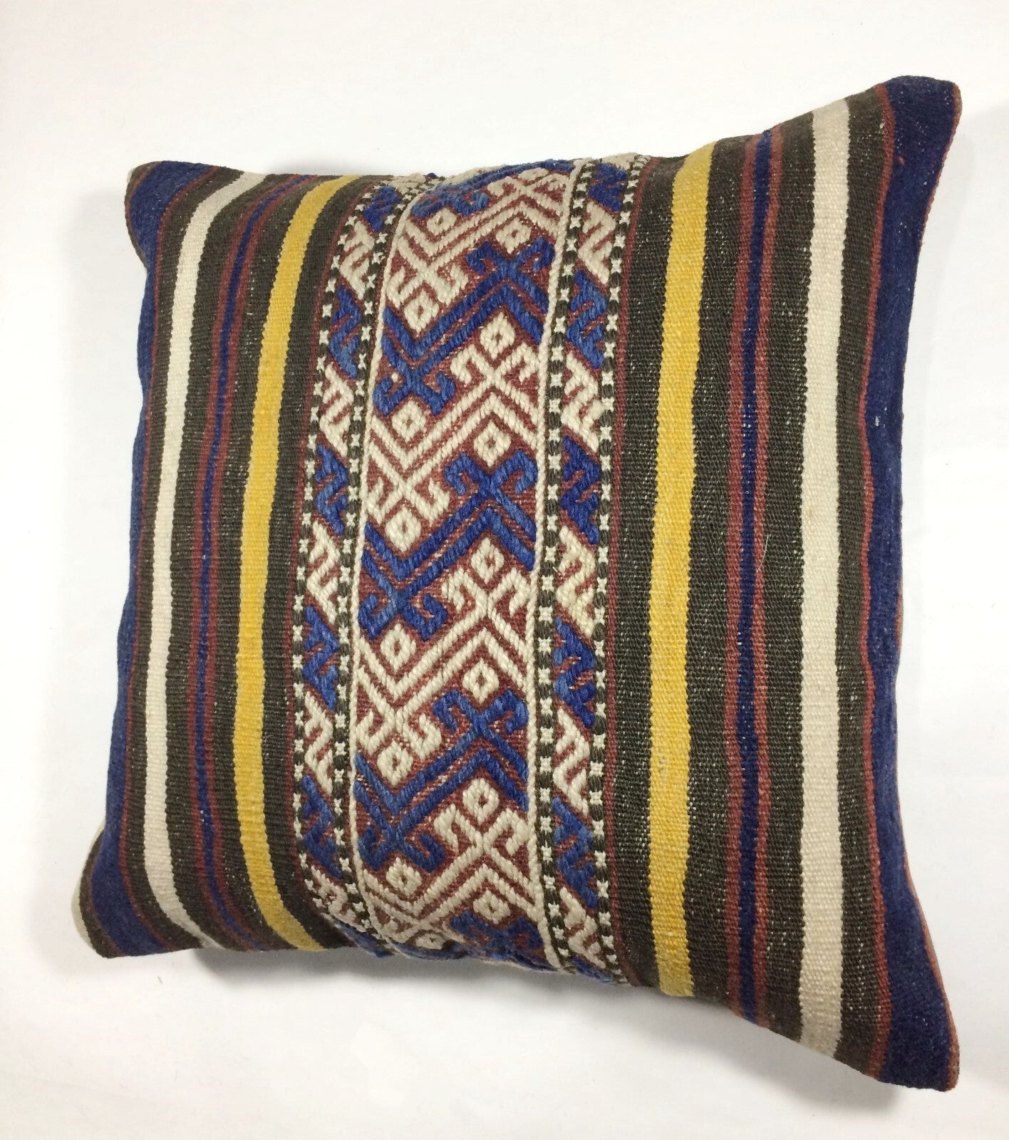 18"x18" Kilim Pillow Cover  Handmade Turkish Vintage Cushion Tribal Lumbar 198