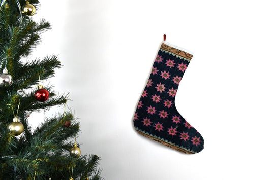 Kilim Christmas Stocking Vintage Rug Stocking Ethnic Decorative Xmas Socks S630