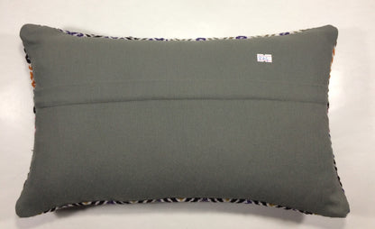 Kilim Pillow Cover 12x20 Handmade Turkish Rug Boho Ethnic Lumbar Cushion 864