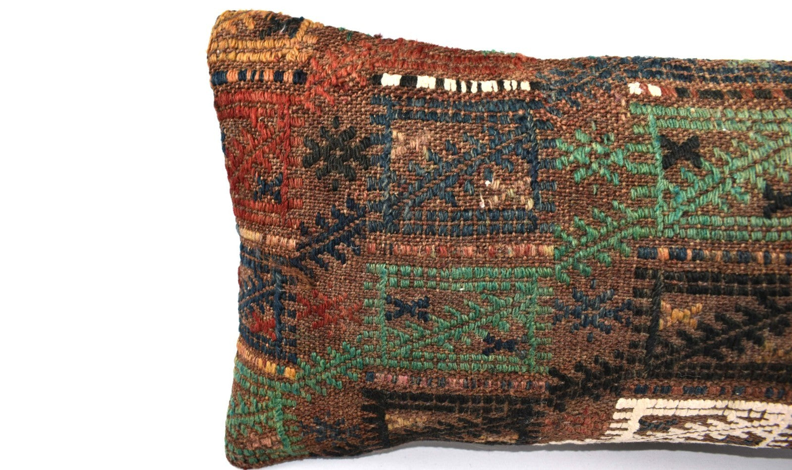 10x20 Kilim Lumbar Pillow Cover Vintage Ethnic Oushak Kilim Pillow Cover 4853