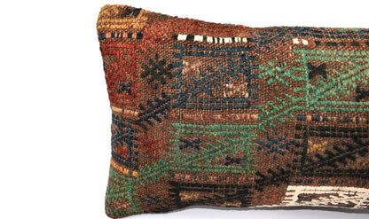 10x20 Kilim Lumbar Pillow Cover Vintage Ethnic Oushak Kilim Pillow Cover 4853