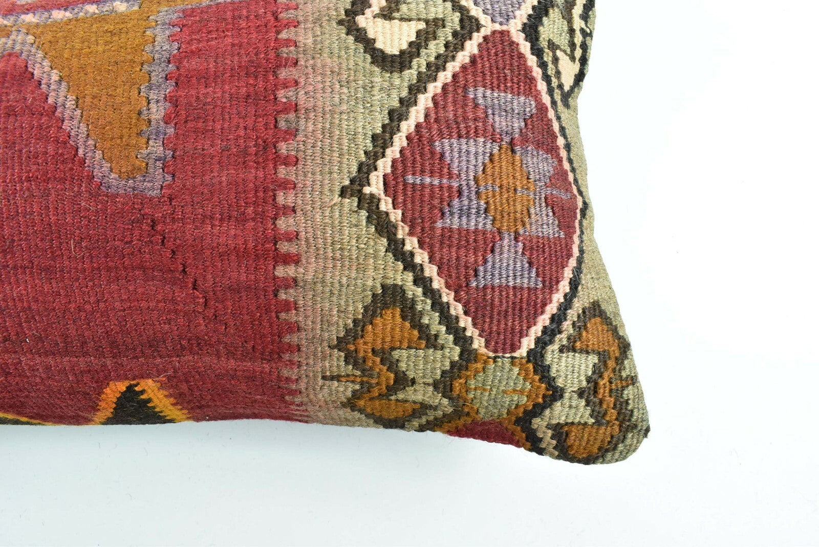 Kilim Lumbar Pillow Cover 10x20 Decorative Sofa Couch Handmade Cushion A1771