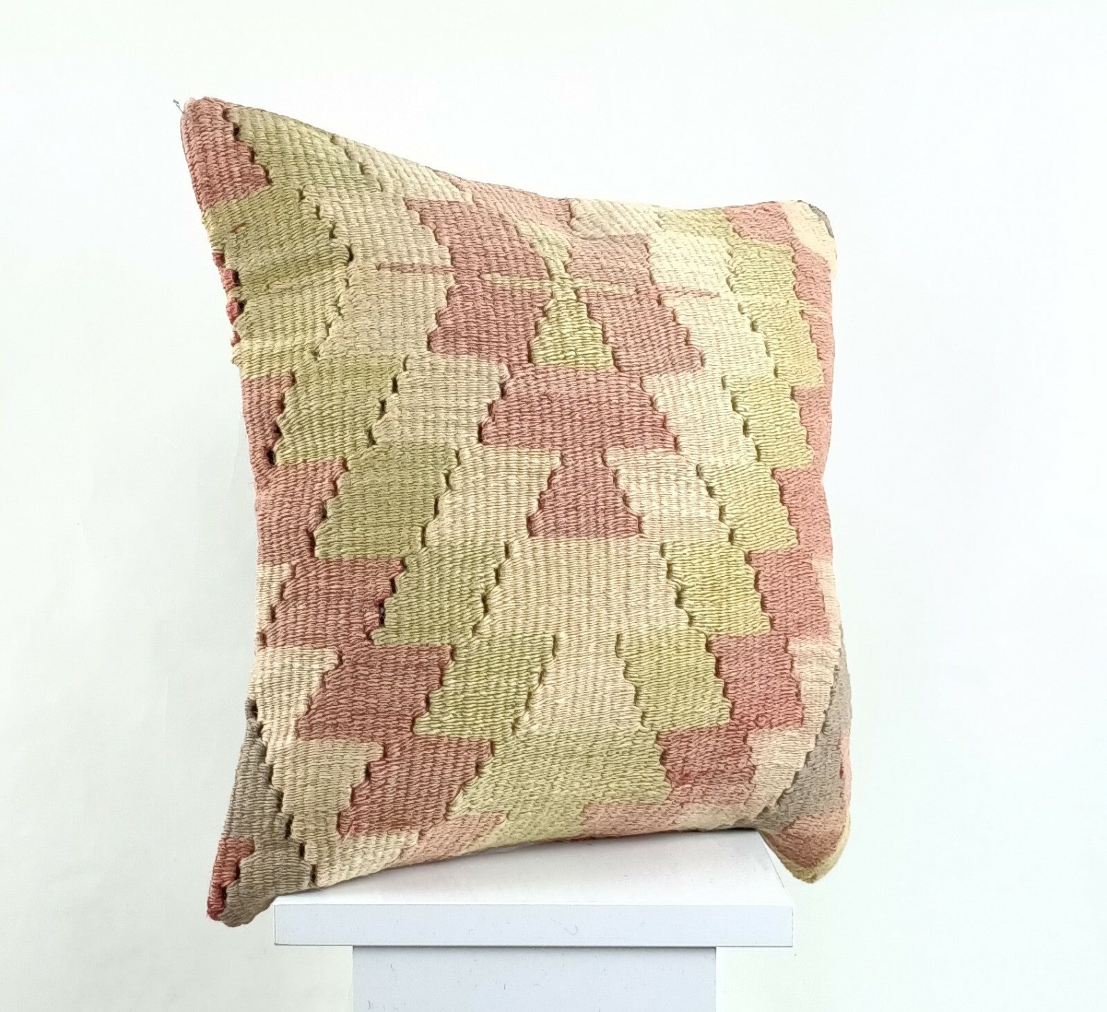 14x14 Kilim Cushion Cover Turkish Ottoman Boho Rustic Throw Pillow Case A1298