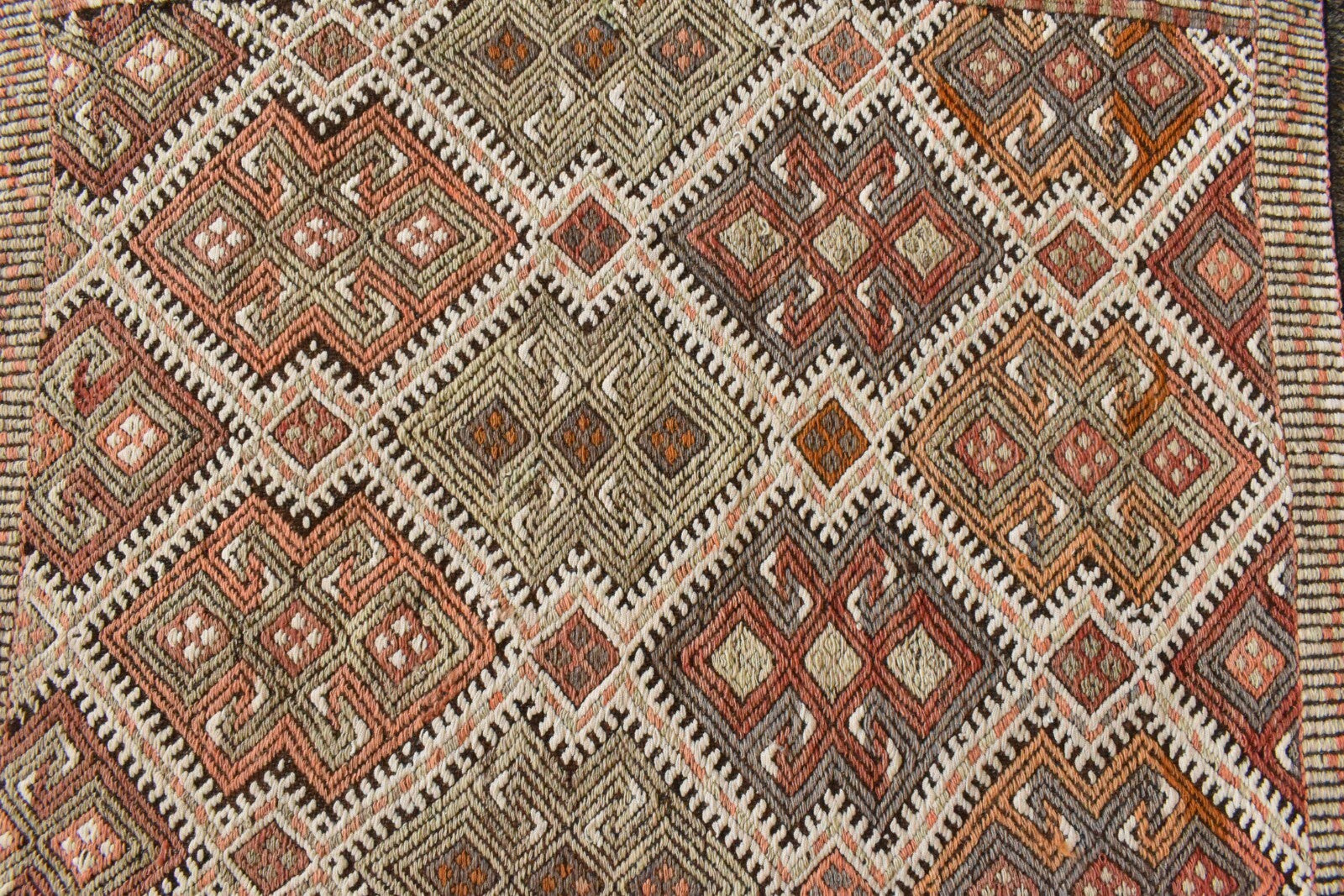 Small Kilim 2.6 x 3.3 ft Handknotted Entryway Hallway Door Mat Runner C51