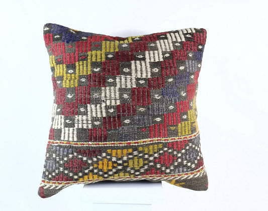 20x20 Kilim Pillow Cover Handmade Vintage Oushak Kilim Cushion Cover 1856