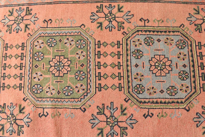 Handwoven Turkish Rug Runner  3.2 x 11.3 ft Oushak Kilim Ethnic Anatolian C43