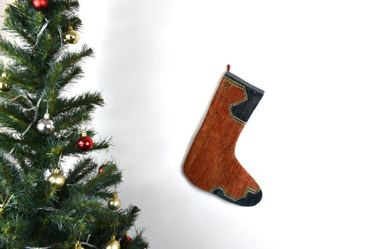 Kilim Christmas Stocking Vintage Rug Stocking Ethnic Decorative Xmas Socks S600