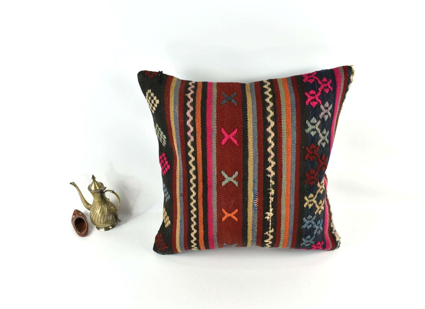 20x20 Kilim Pillow Cover Handmade Vintage Oushak Kilim Cushion Cover 3523