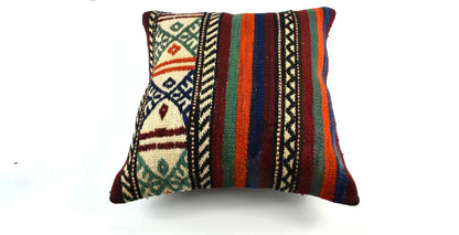 20x20 Kilim Pillow Cover Handmade Vintage Oushak Kilim Cushion Cover 3508