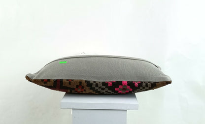 Kilim Pillow Cover 8x16 in Handmade Oriental Rug Tribal Ethnic Lumbar Case A1364