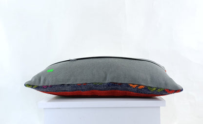 10x20 Kilim Lumbar Pillow Cover Vintage Ethnic Oushak Kilim Pillow Cover E1106