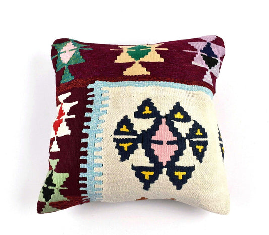 16x16 Ethnic Vintage Turkish Rug Pillow Cover Home Decorative Boho Cushion 4483