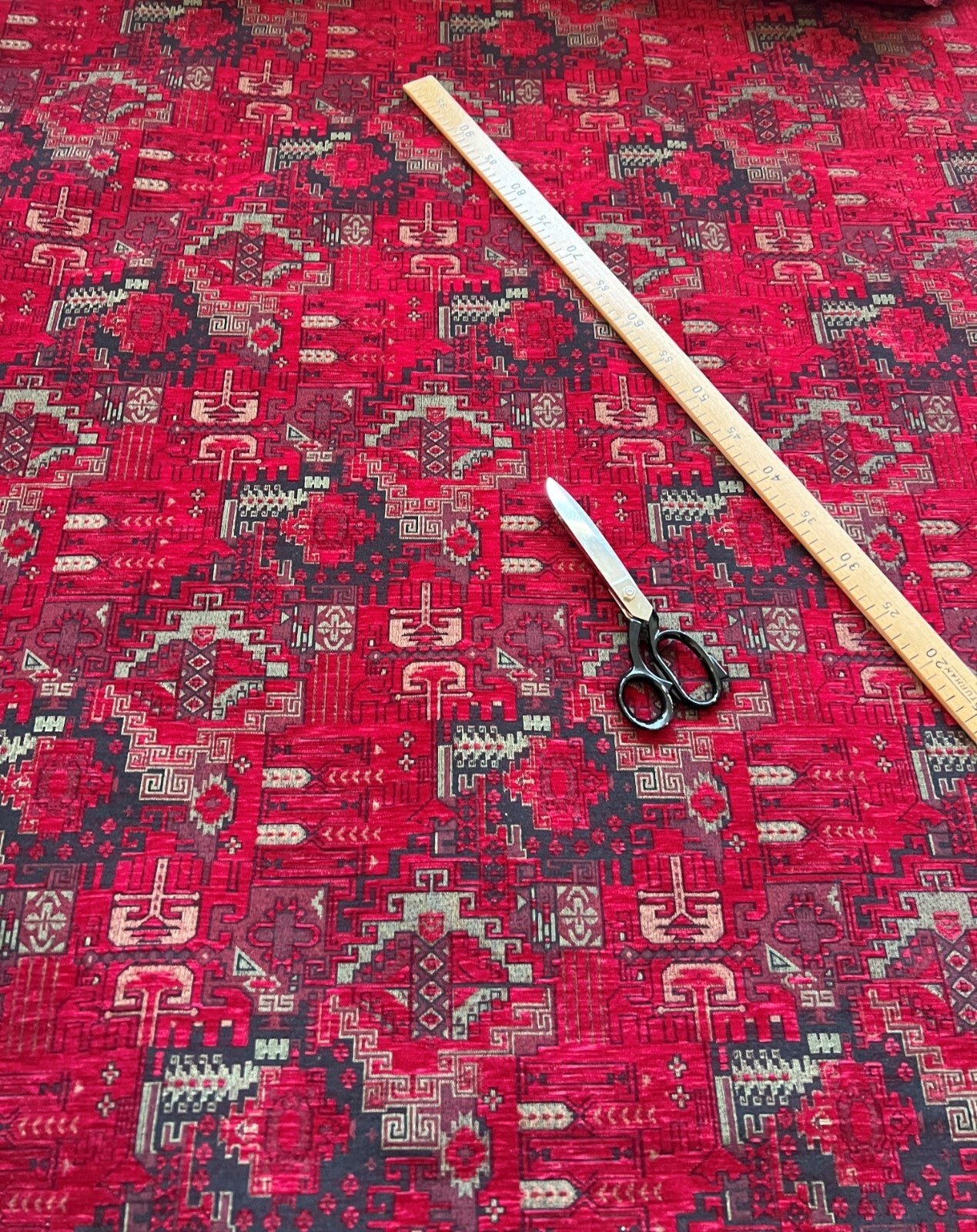 Kilim Pattern Upholstery Fabric Oriental Ethnic Design Decorative Boho Tapestry