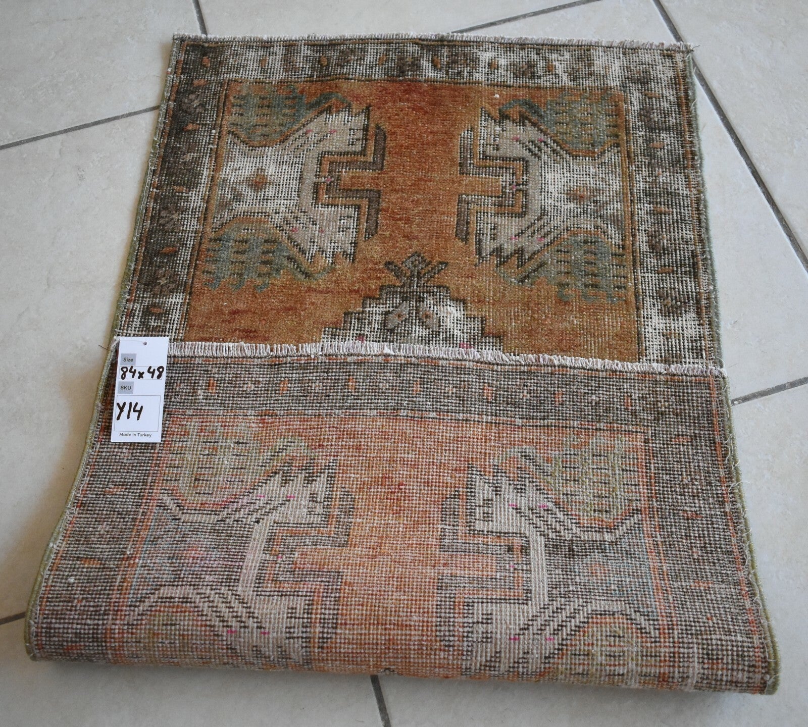 Turkish Runner 2.7x1.5 ft Runner Vintage Oushak Runner Small Faded Runner Y14