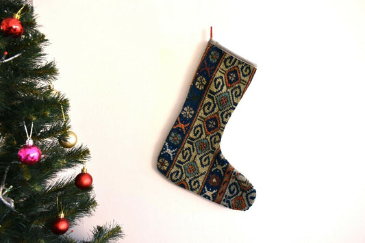 Kilim Christmas Stocking Christmas Decor Xmas Sock Vintage Rug Stockings S328