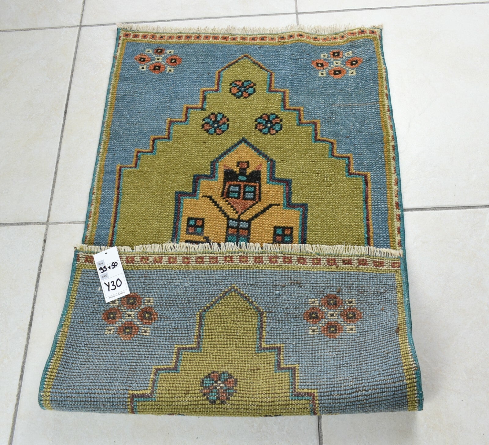 Turkish Runner 3.1x1.6 ft Runner Vintage Oushak Runner Small Faded Runner Y30