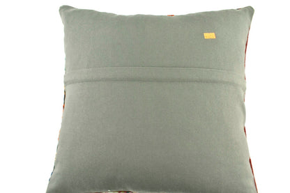 18x18 Kilim Pillow Cover Handknotten Vintage Pillow Oushak Kilim Pillow  A2851