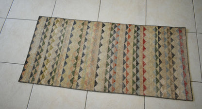Small Turkish Runner 4.2x2 ft Vintage Runner Hallway Runner Handwoven Rug R16