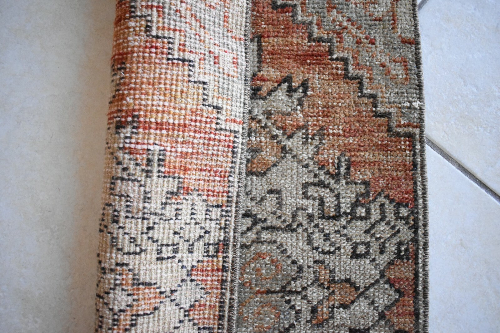 2.6x1.4 ft Small Turkish Runner Vintage Oushak Rug Anatolian Rug Faded Rug Y01