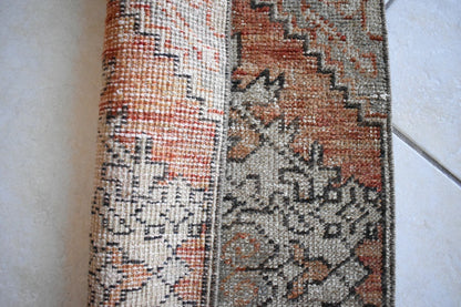 2.6x1.4 ft Small Turkish Runner Vintage Oushak Rug Anatolian Rug Faded Rug Y01