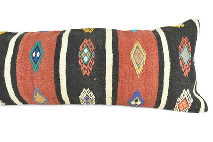 Extra Large Kilim Pillow Cover 16x48 Handmade Ethnic Boho Oriental Lumbar 3229