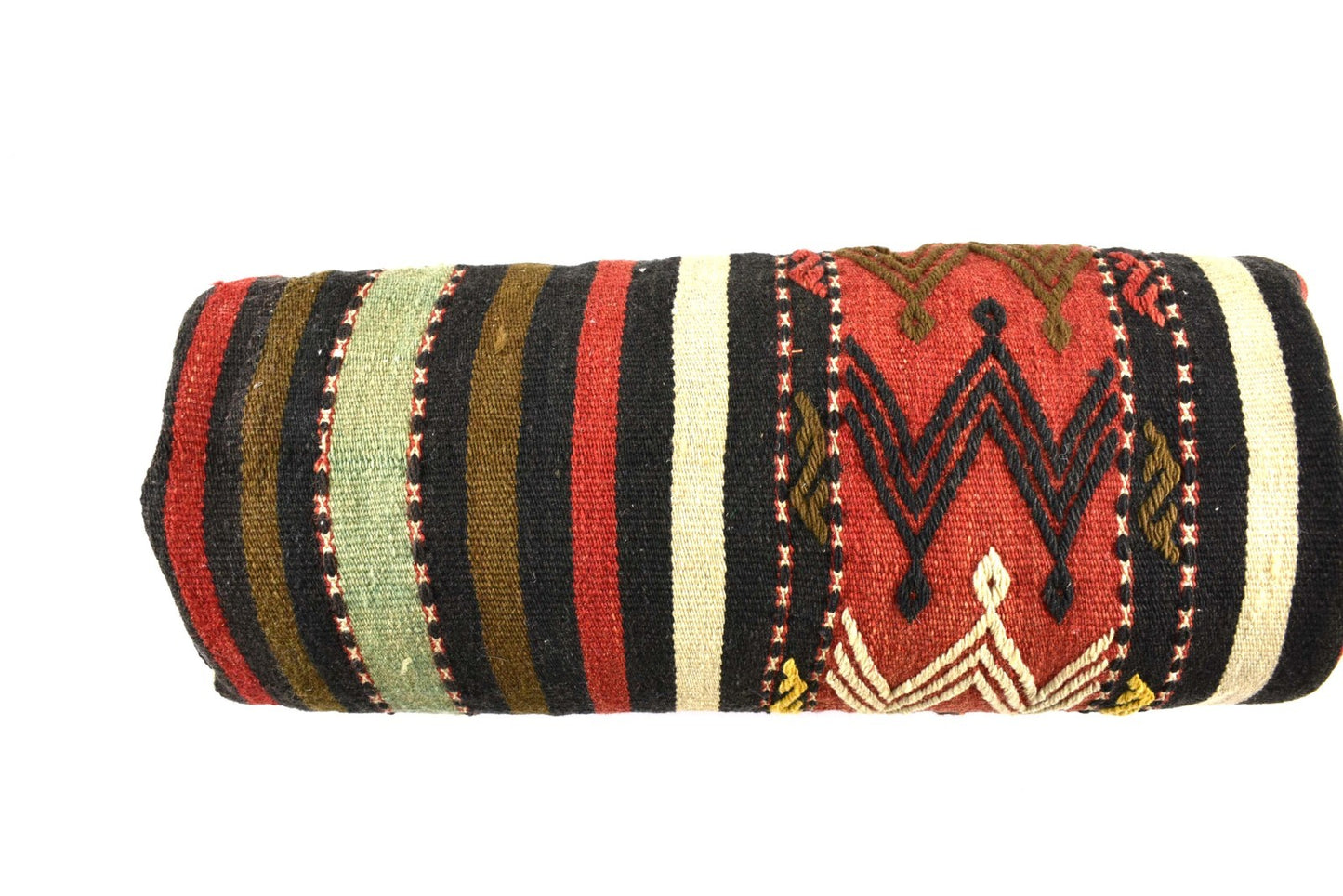 Kilim Bolster Pillow Cover 8x20 in Tribal Vintage Turkish Carpet Bolster Cushion
