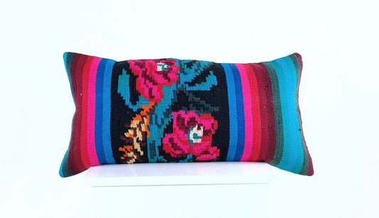 Home Decorative Handmade 12x24 Tribal Vintage Turkish Kilim Pillow Cover 2096