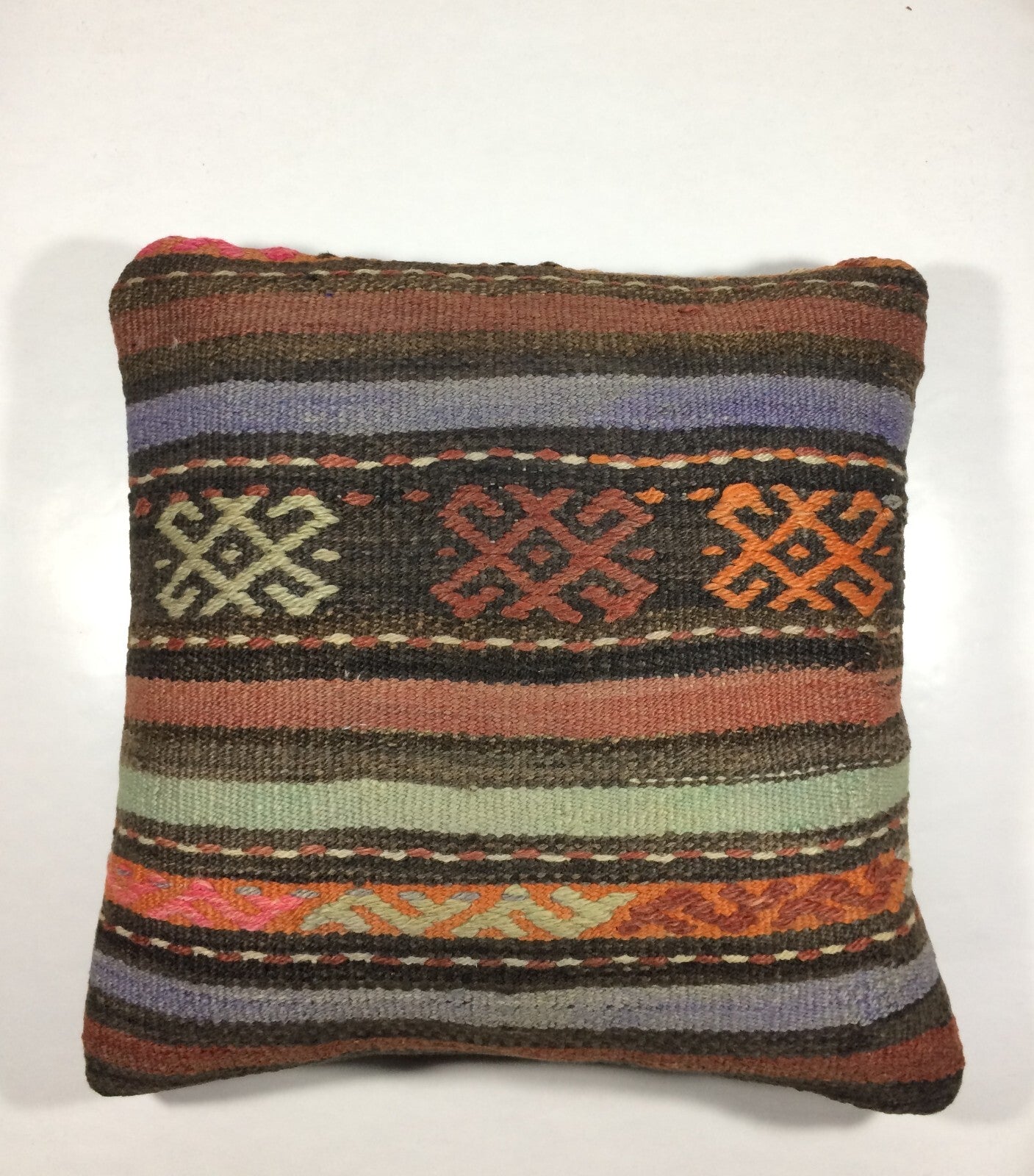 18"x18" Kilim Pillow Cover  Handmade Turkish Vintage Cushion Tribal Lumbar 721