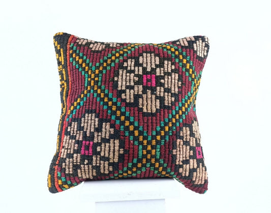 16x16 Ethnic Vintage Turkish Rug Pillow Cover Home Decorative Boho Cushion E847