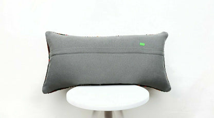 Turkish Kilim Pillow Cover 12x24 Sofa Ethnic Bohemian Wool Lumbar Cushion  E417