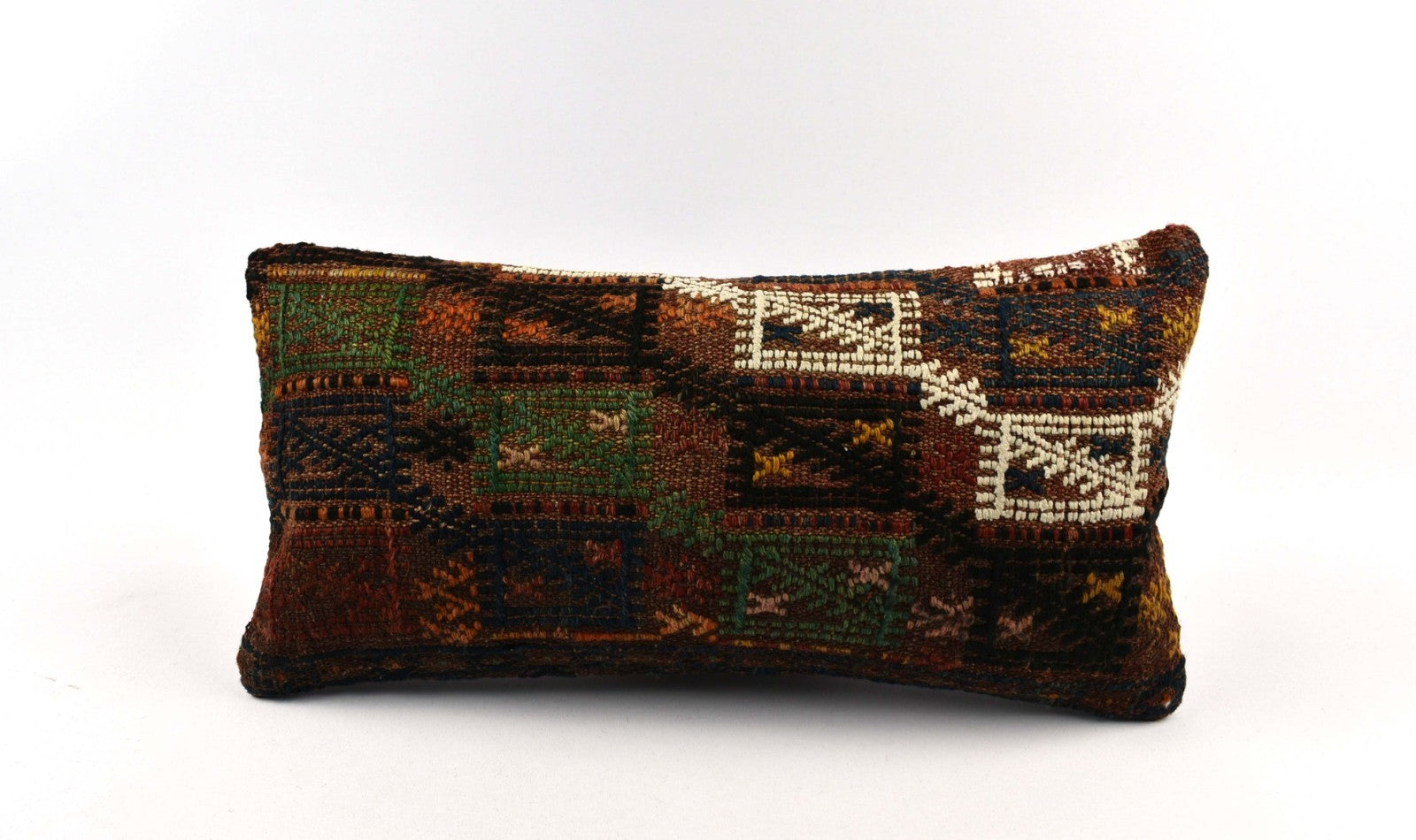 10x20 Kilim Lumbar Pillow Cover Vintage Ethnic Oushak Kilim Pillow Cover 4856