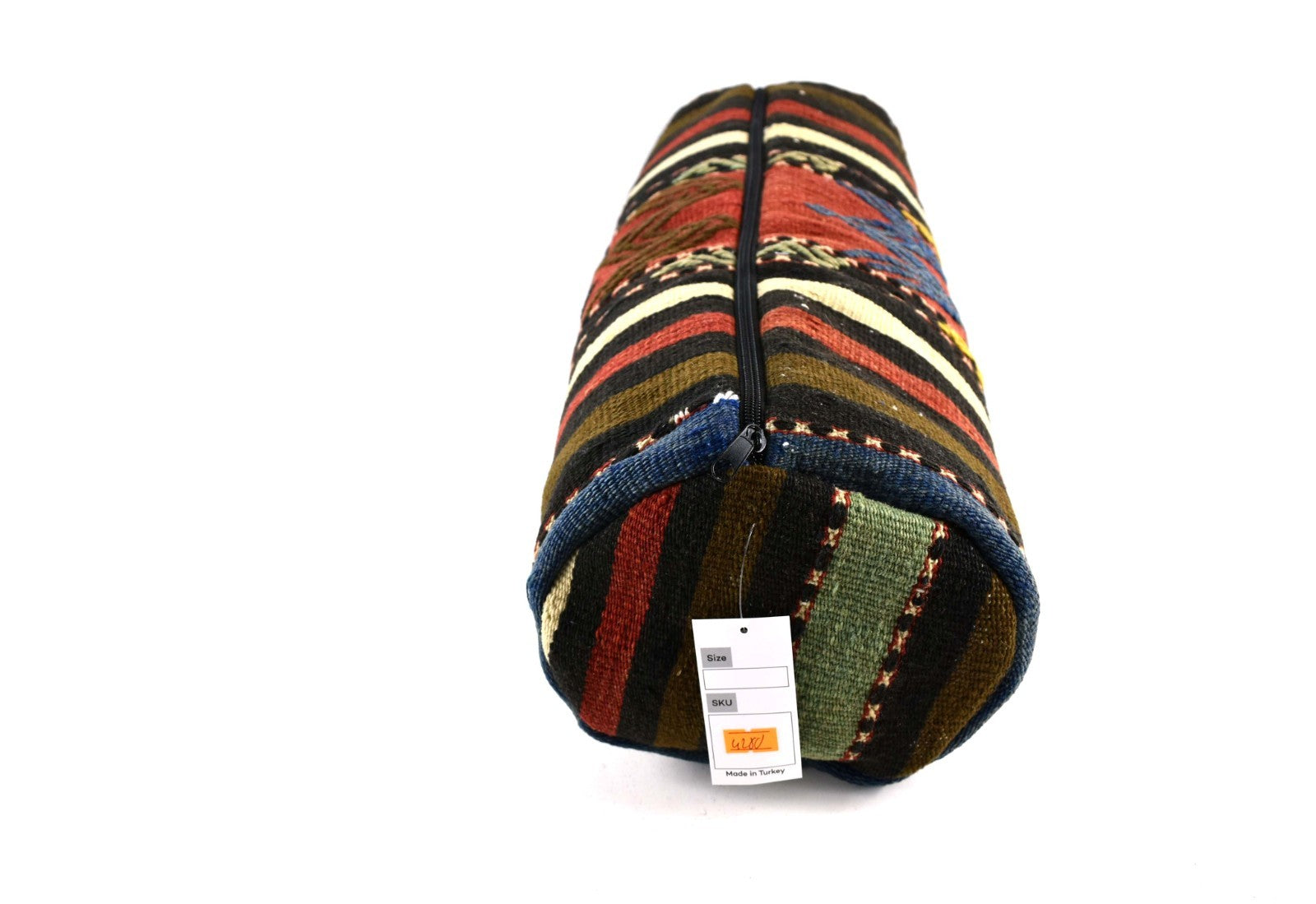 Kilim Bolster Pillow Cover 8x20 in Tribal Vintage Turkish Carpet Bolster Cushion