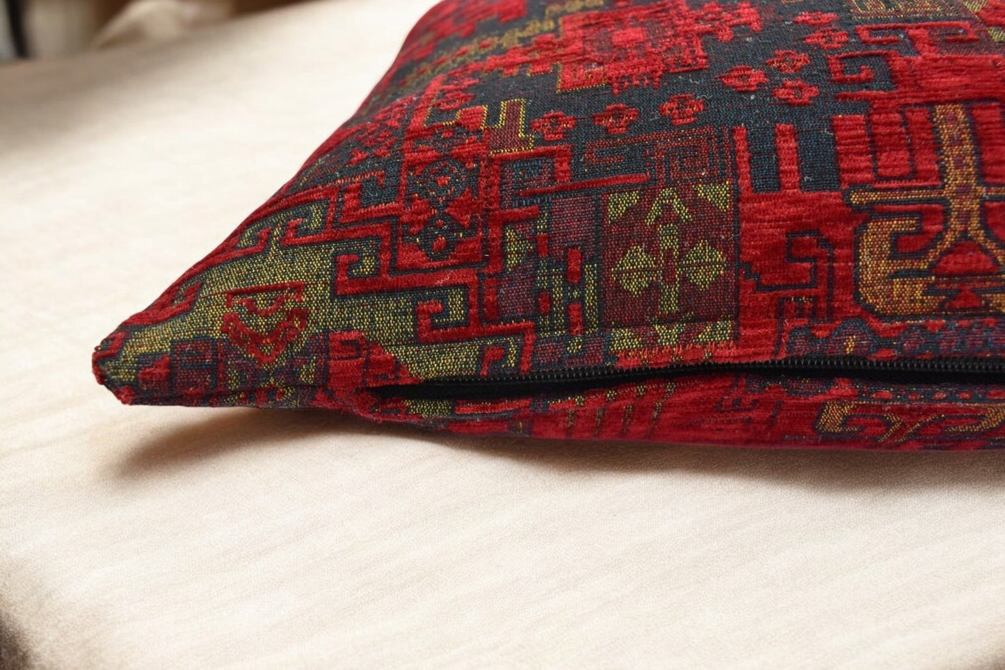 Kilim Pillow Cover Handmade Ethnic Rug Tribal Rustic Lumbar Cushion with Insert