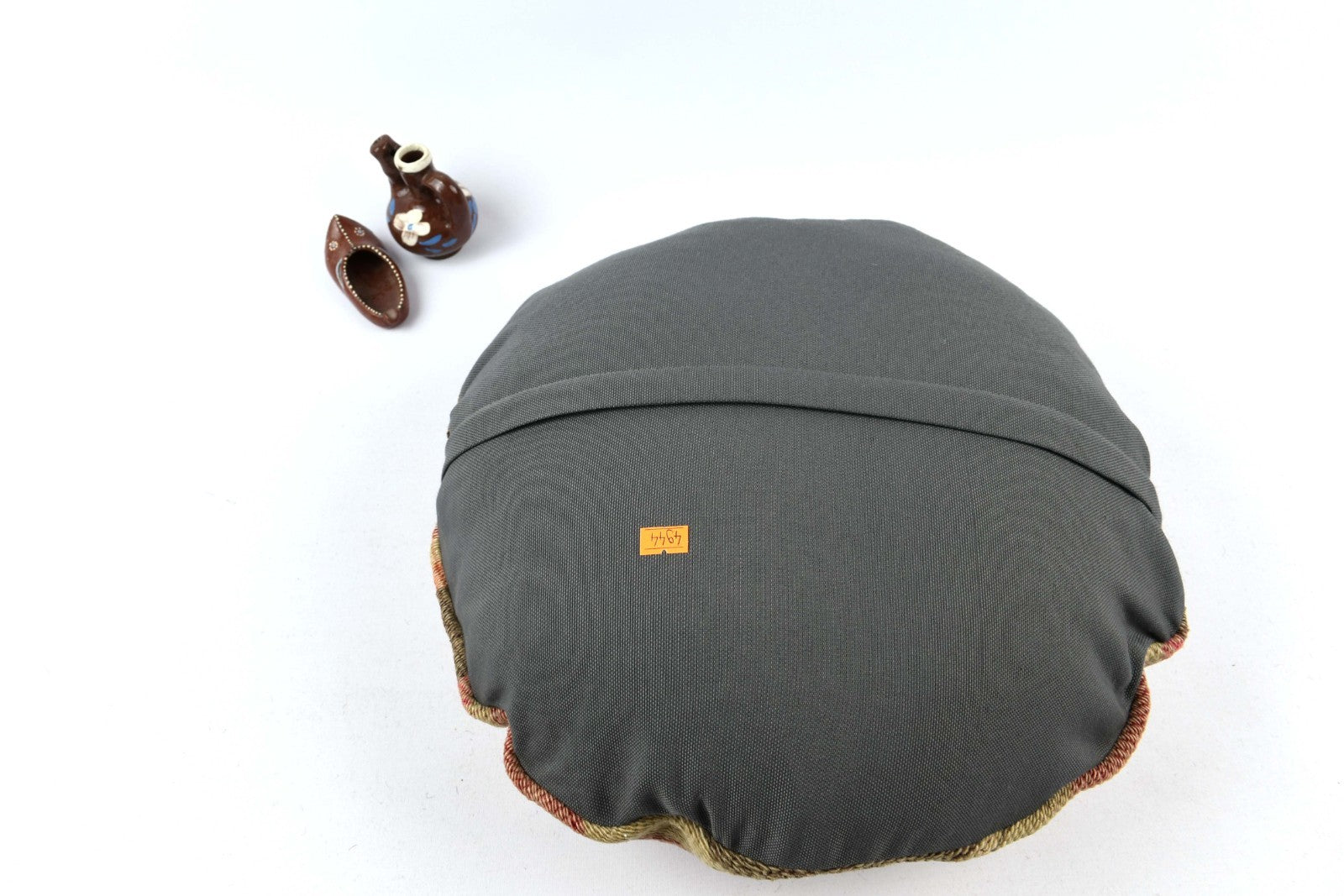 Kilim Round Pillow Cover 18" in Tribal Vintage Turkish Carpet Round Cushion 4944